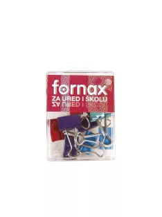   Binderkapocs 19mm, BC-30, 10 db műanyag dobozban, Fornax színes