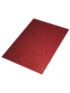 Csillámos dekorgumi, piros, 30x45x0,2 cm