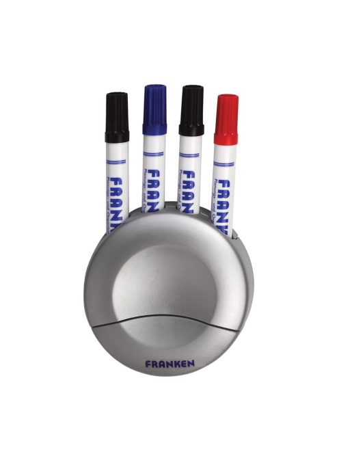 Mágneses táblatörlő és táblamarker tartó kerek 4 db marker tárolására alkalmas  Z1928 Franken