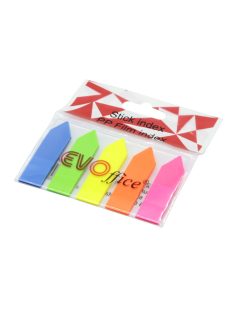   Jelölőcímke műanyag nyíl 12,7x44mm, 5 neon szín 5x20 db EVOFFICE