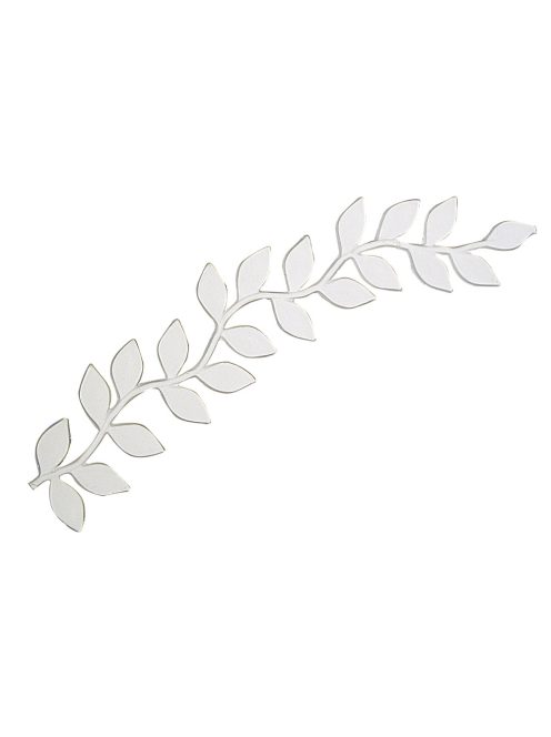 Viaszmotívum: leveles ág, 16 cm, fehér, csom. 1 db