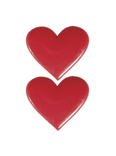 Viaszmotívum: szív, klasszikus piros, 2,3x2 cm, 2 db
