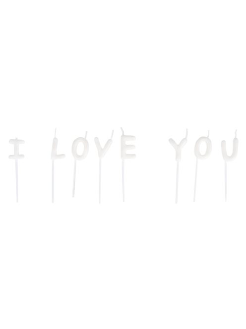 Gyertyák I LOVE YOU, fehér, 2x7,7cm, 8 betű