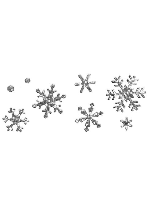 Matrica gyémánt hópehely, ezüst, 10x23 cm