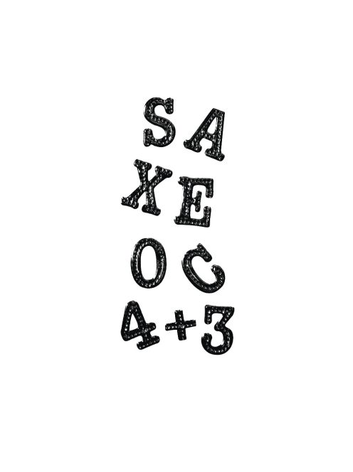 Matrica betűk és számok, fekete, ív 10x24,5 cm