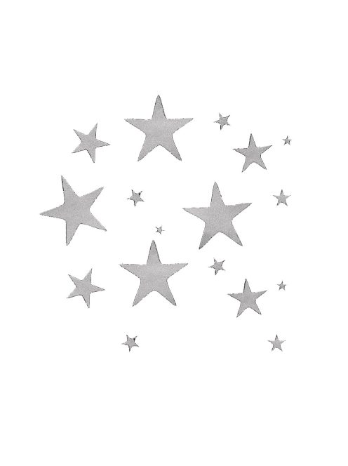 Matrica, csillagok, ezüst, 10x24,5 cm
