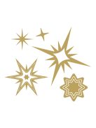 Kontúrmatrica: csillagok, arany, 10x23 cm