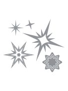 Kontúrmatrica: csillagok, ezüst, 10x23 cm