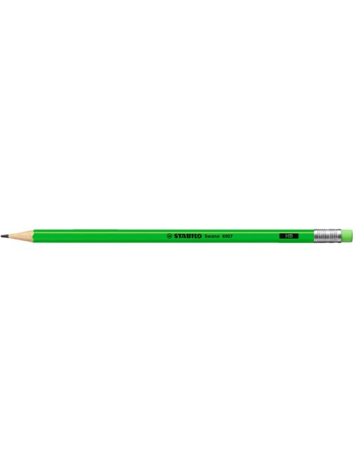 Grafitceruza HB, radíros, neon zöld test Stabilo Swano
