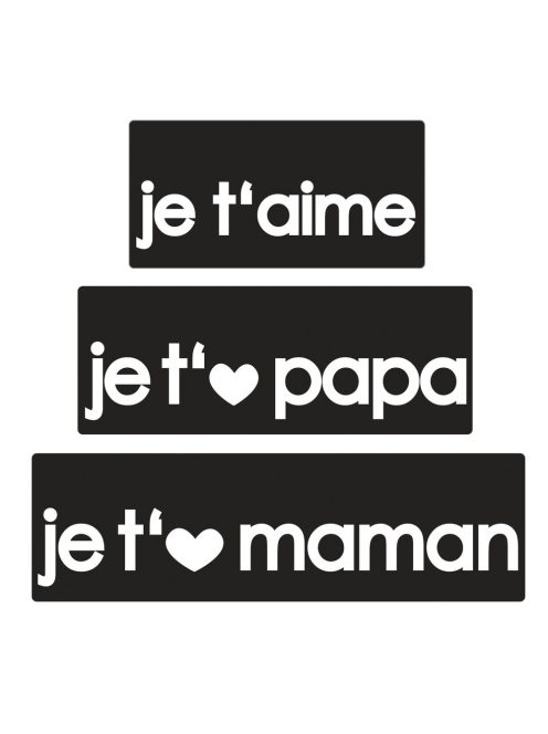 Labels "je t'aime+je..papa+je..maman", 30x15mm, 40x15mm, 50x15mm, SB-Btl 3Stück