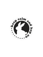 Beleönthető minta "keep calm and hop on", 45mm