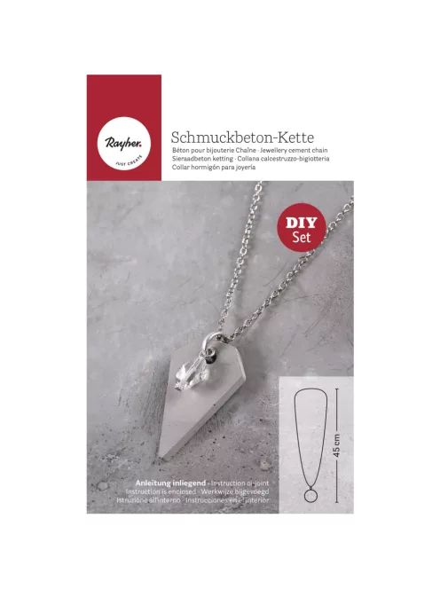 Barkácscsomag: ékszerbeton nyaklánc, függővel, gyémánt