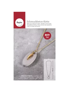 Barkácscsomag: ékszerbeton nyaklánc, függővel, ovális