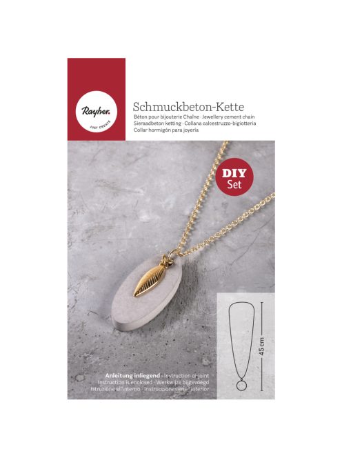 Barkácscsomag: ékszerbeton nyaklánc, függővel, ovális