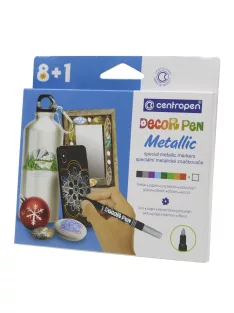 Dekormarker 1,5mm, Centropen 2737 8+1-es készlet, metál