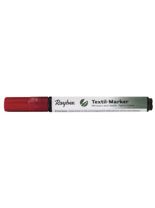 Textilfestő toll, fedő, klasszikus piros, lekerekített hegy 2-4 mm, szelepes