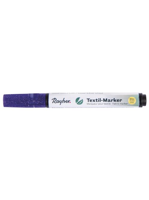 Textilfestő toll, csillámos, fedő, lila, lekerekített hegy 1-2 mm, szelepes