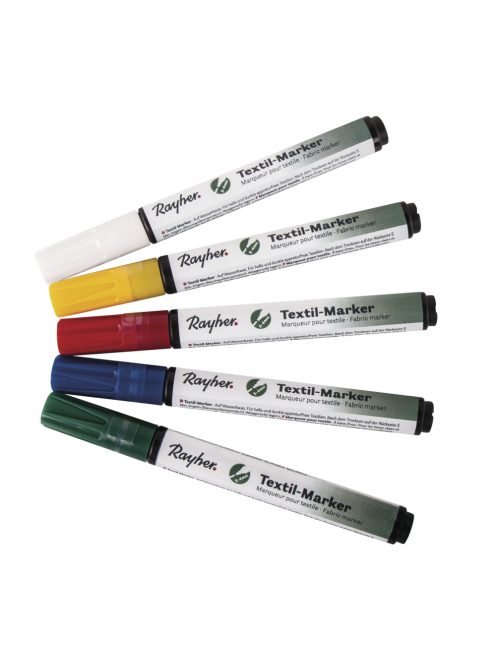 Textilfestő toll készlet, 2-4 mm-es hegy, szelepes, 5 db/csom.