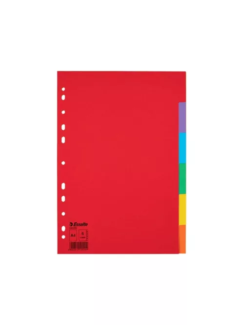 Regiszter A4, 6 részes karton Esselte Economy színes