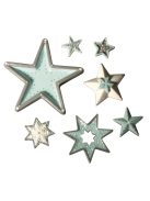 Öntőforma: csillagok, 8 motívum, ca. 3-13cm, 23,2x18,3cm