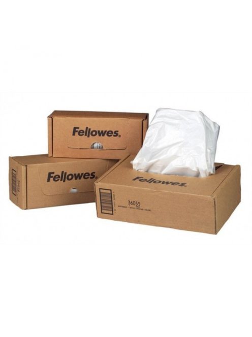 Hulladékgyűjtő zsákok iratmegsemmisítőhöz, 110-130 literes kapacitásig, Fellowes® 50 db/csomag, 