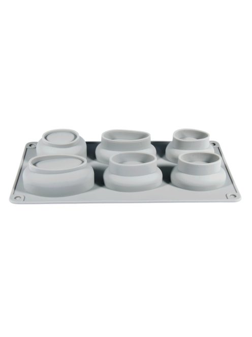 Kavics öntőforma, szilikon, 14,5x26x3,5cm, 6-féle kavics