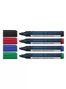   Tábla- és flipchart marker készlet 2-5mm, vágott végű Schneider Maxx 293, 4 klf. szín
