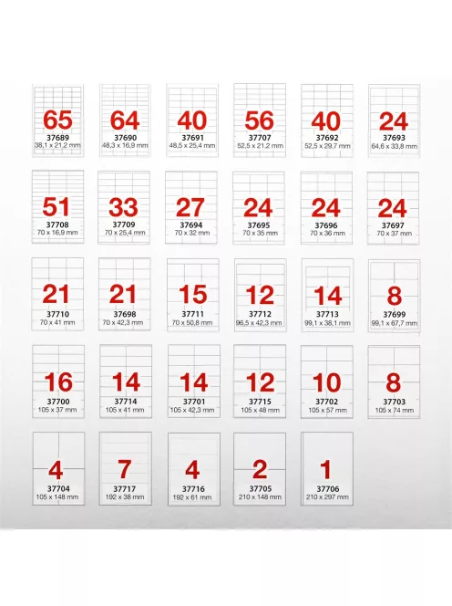 Etikett címke, 99,1x38,1mm, 100 lap, 14 címke/lap A-Series