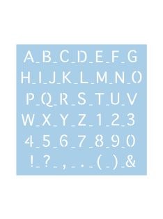 Sablon: betűk 2, 30x30 cm