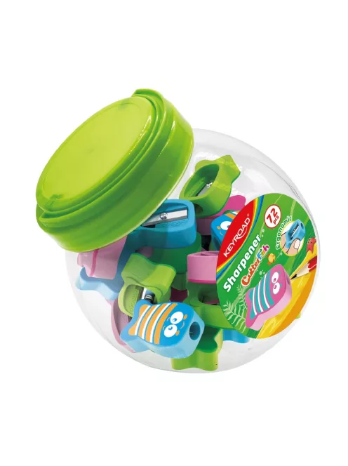 Hegyező 1 lyukú 72 db/display Keyroad Funnyfish vegyes színek