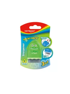   Hegyező 1 lyukú radírral és porkefével Keyroad Rocky Docky vegyes színek
