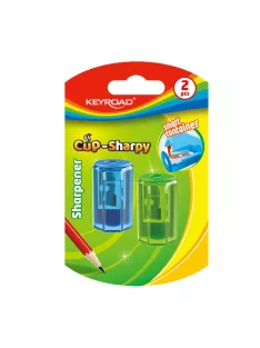   Hegyező 1 lyukú tartályos 2 db/bliszter Keyroad Cup Sharpy vegyes színek