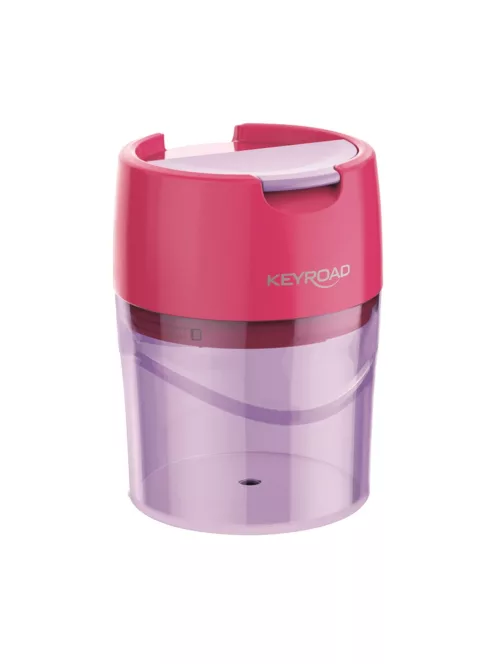 Hegyező 2 lyukú tartályos, fedeles, fém belsővel Keyroad Robby vegyes színek