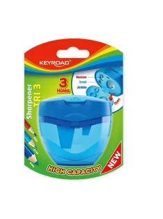   Hegyező 3 lyukú tartályos, fedeles Keyroad Tris vegyes színek