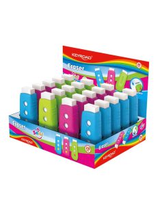   Radír, PVC mentes 20 db/display Keyroad Smile Eraser vegyes színek