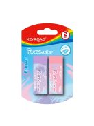 Radír, PVC mentes 2 db/bliszter Keyroad Pastel Color vegyes színek