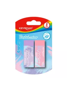   Radír, PVC mentes 2 db/bliszter Keyroad Pastel Color vegyes színek