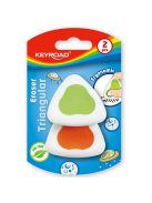 Radír, PVC mentes 36 db/display Keyroad Triangular vegyes színek