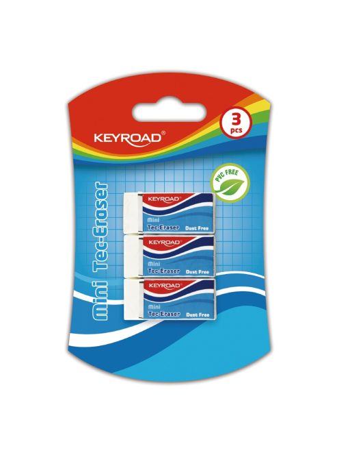 Radír, PVC mentes 3 db/bliszter Keyroad Tec Eraser 