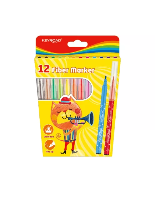 Rostirón, filctoll készlet 2 mm 12 db/bliszter Keyroad vegyes színek