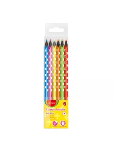   Színes ceruza készlet háromszögletű, fekete belsővel Keyroad Neon 6 klf. neon szín