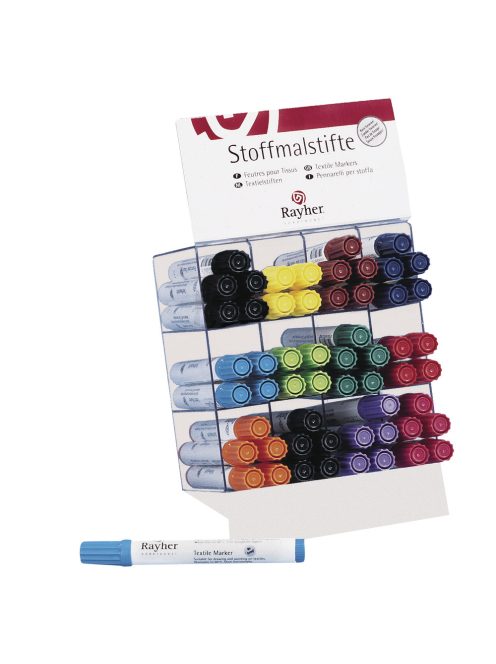 Display vastag hegyű textilfestő tollak