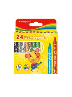  Zsírkréta készlet 8x90 mm 24 db/bliszter Keyroad Wax Crayon vegyes színek