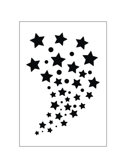 Sablon arcfestéshez, csillagok, 11,5x16,5 cm, 1 db
