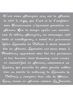 Festősablon francia felirat, 30,5x30,5cm