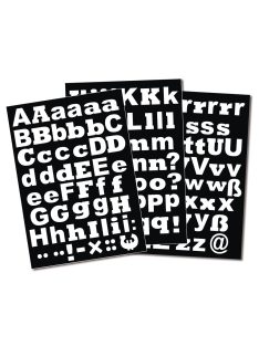 Maszkolómatrica kisbetűk, 3 cm, öntapadó, 3 lap