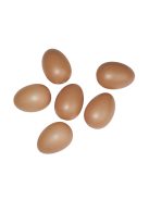 Műanyag tojás, 6cm átm.,barna, nagy kiszerelés