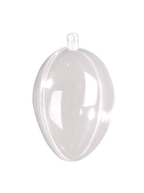 Műanyag tojás, átlátszó, 2-részes, 6 cm, nagy kisz.