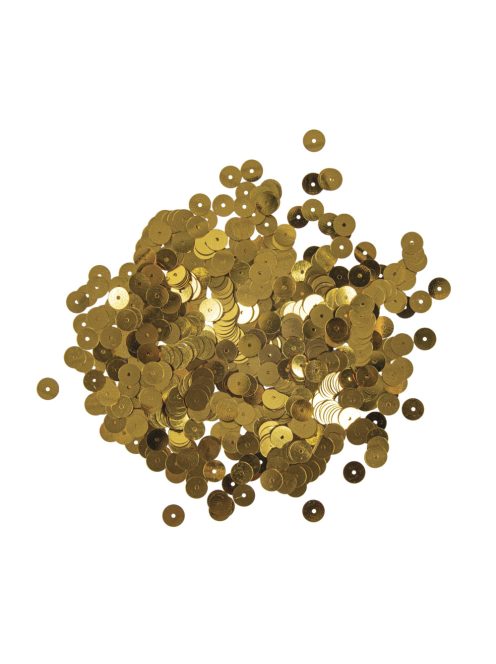 Flitter, sima, 6 mm, sárgás arany, csom. 4000 db