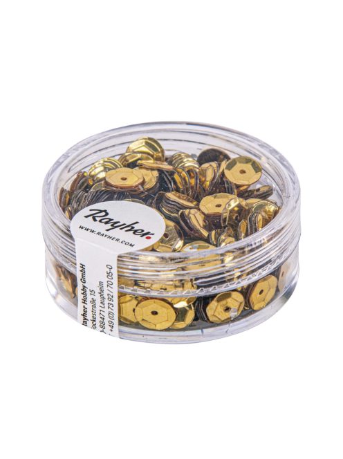 Tányéros flitter, 6 mm, arany, 6g, mosható
